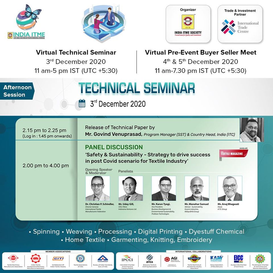 Panel Discussion At India Itme Virtual Technical Seminar On “sustainability As A Driver To Growth” On 3rd December 2020