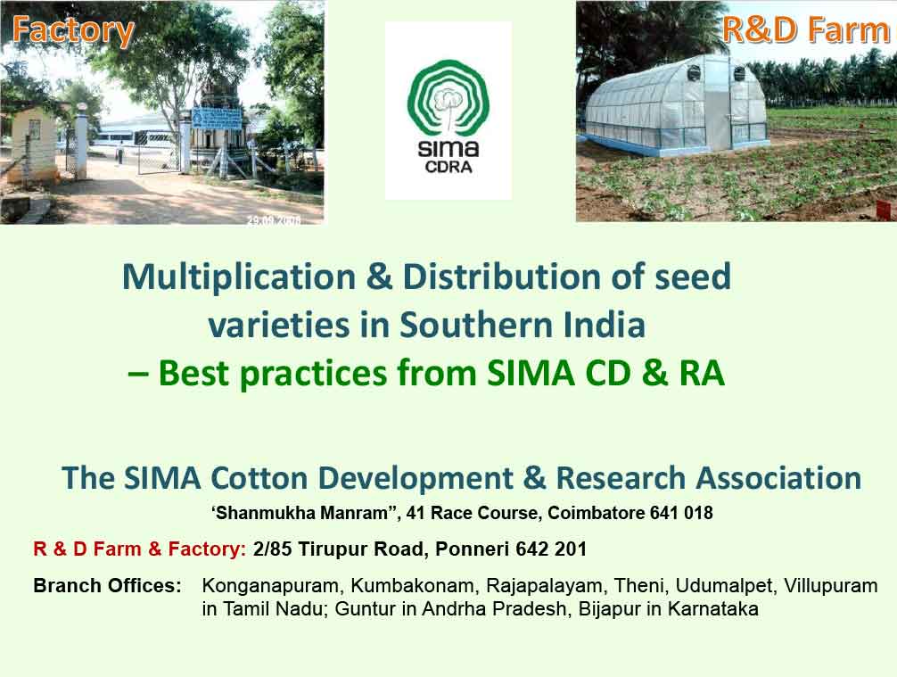 Multiplication & Distribution of seed varieties in Southern India